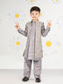 Boy's' Purple Jacket,Kurta And Pyjama Set.